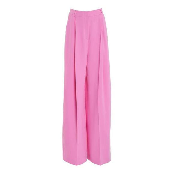 OSCAR DE LA RENTA Wide Leg Silk Georgette Pants in Roh Pink 2 - Picture 5 of 6